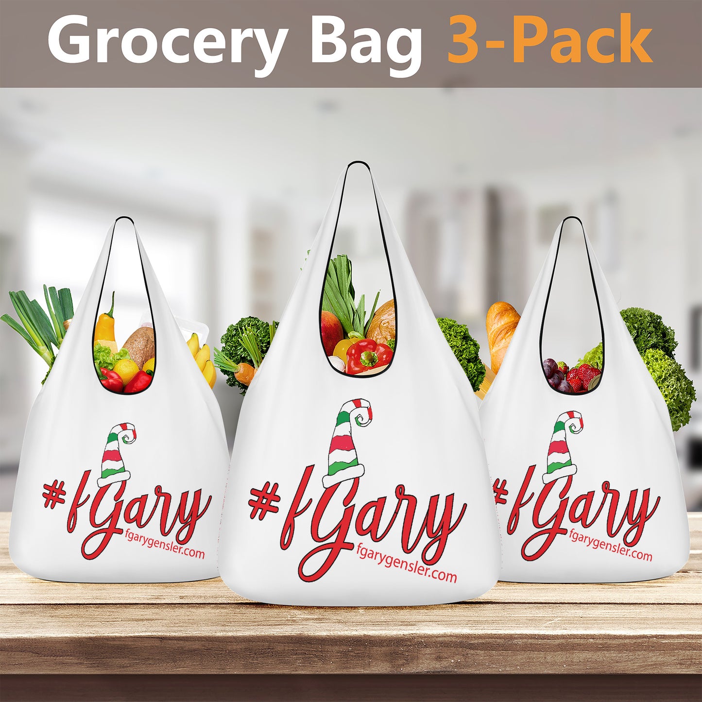 #FGary Holiday Cheer Grocery Bags