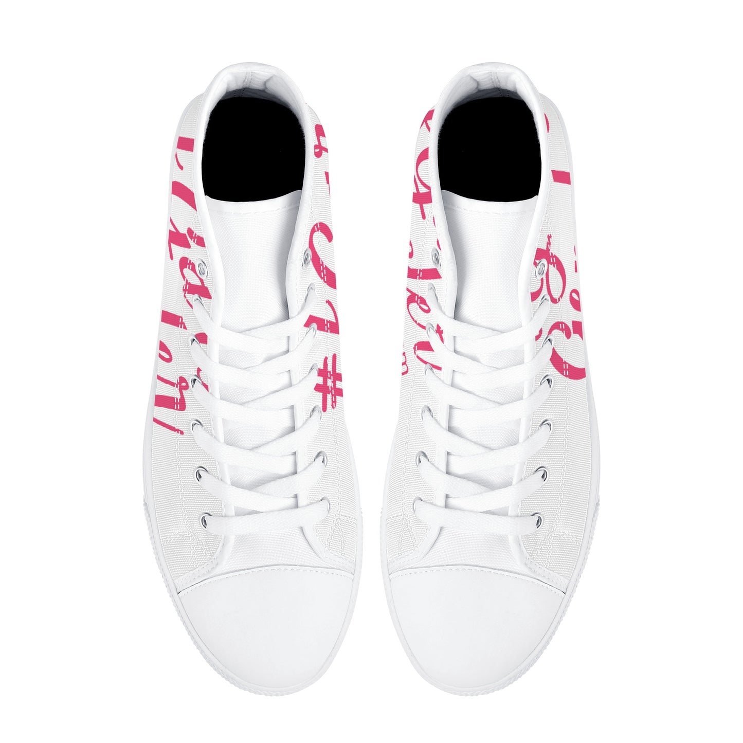 #fGaryGensler SC Pink on High-Top Canvas Shoes - White