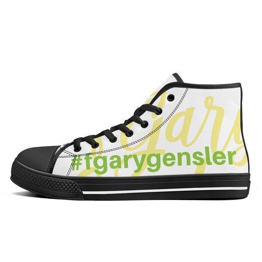 Gary Gensler Hashtags High-top Canvas Black Trim Shoe