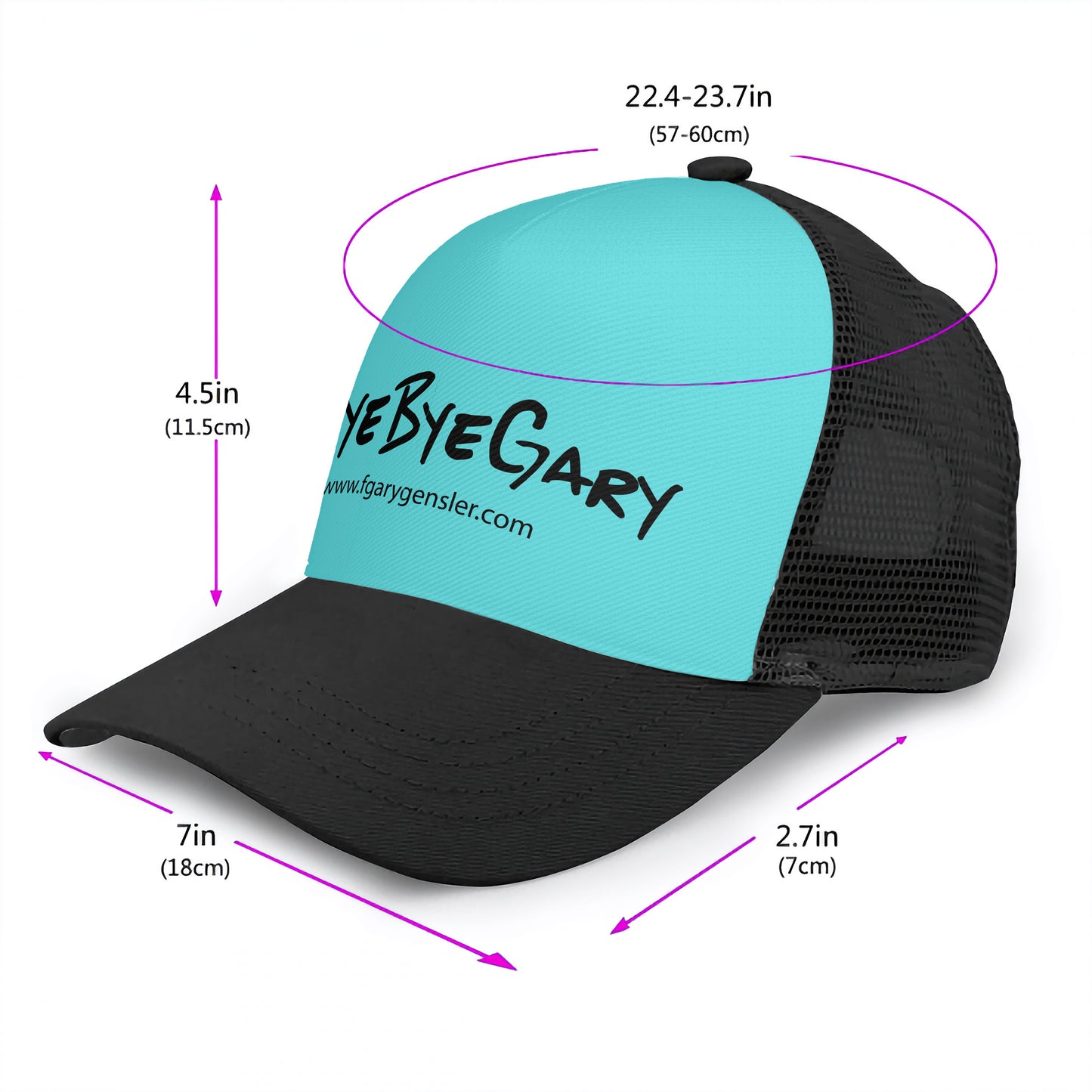 #ByeByeGary HW Black on Blue Panel Trucker Hat