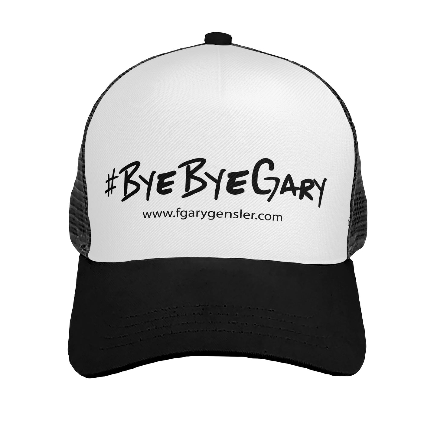 #ByeByeGary HW Black on White Panel Trucker Hat