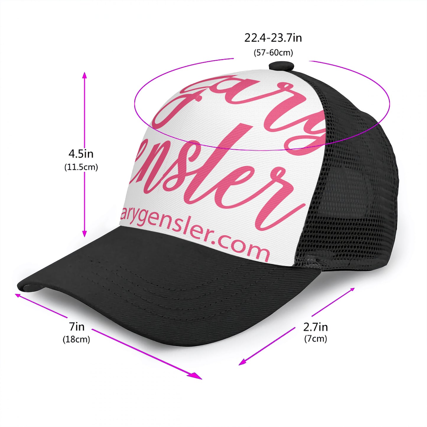 #fGaryGensler SC Pink on White Panel Trucker Hat