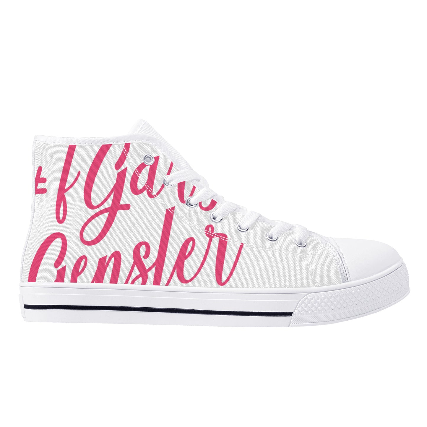 #fGaryGensler SC Pink on High-Top Canvas Shoes - White