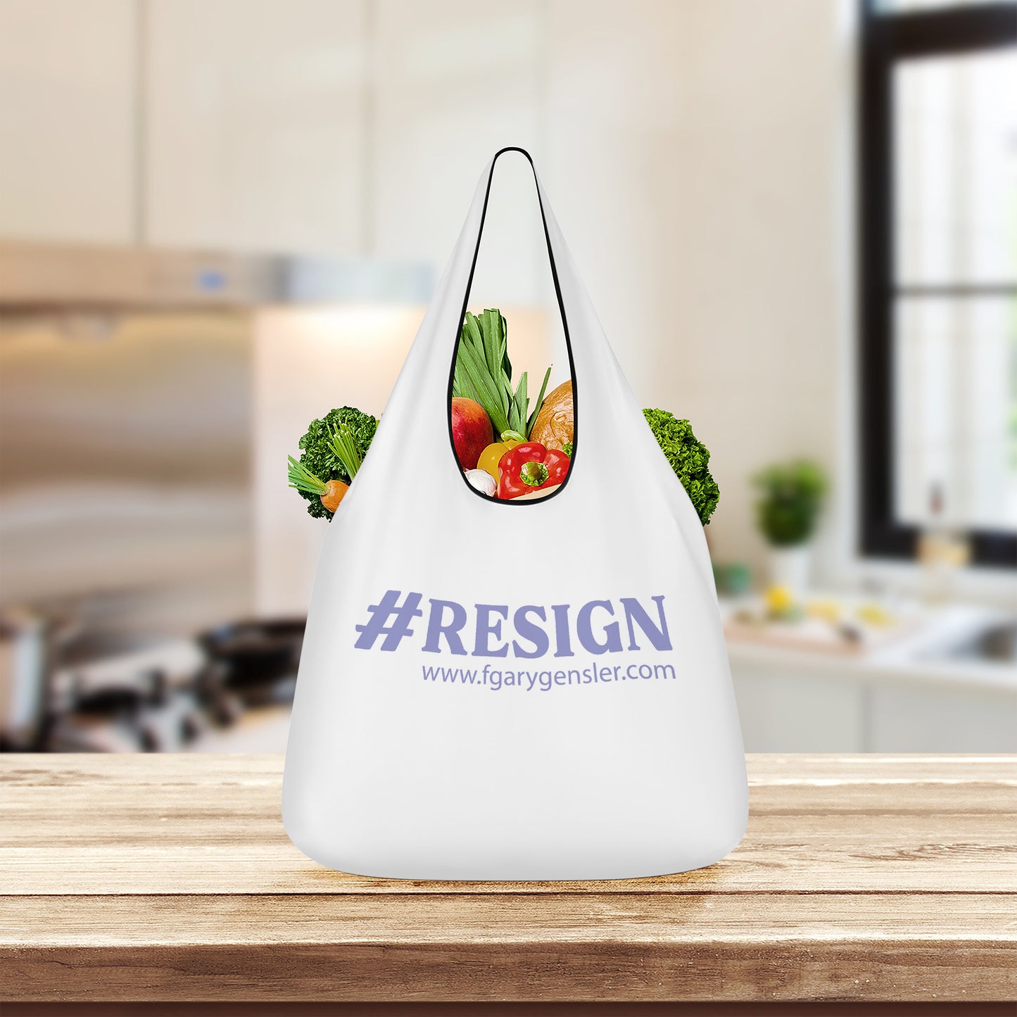 #RESIGN  Purple Grocery Bags