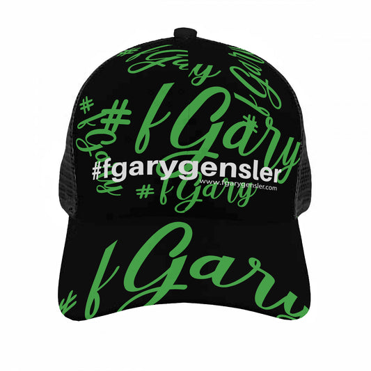 #fGaryGensler SC Green on Black Panel Trucker Hat