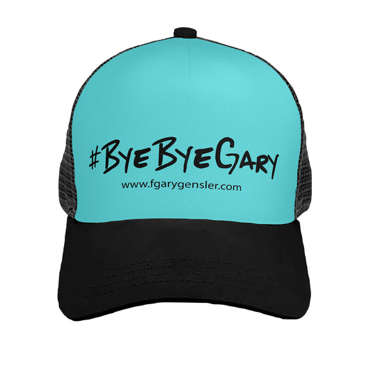 #ByeByeGary HW Black on Blue Panel Trucker Hat