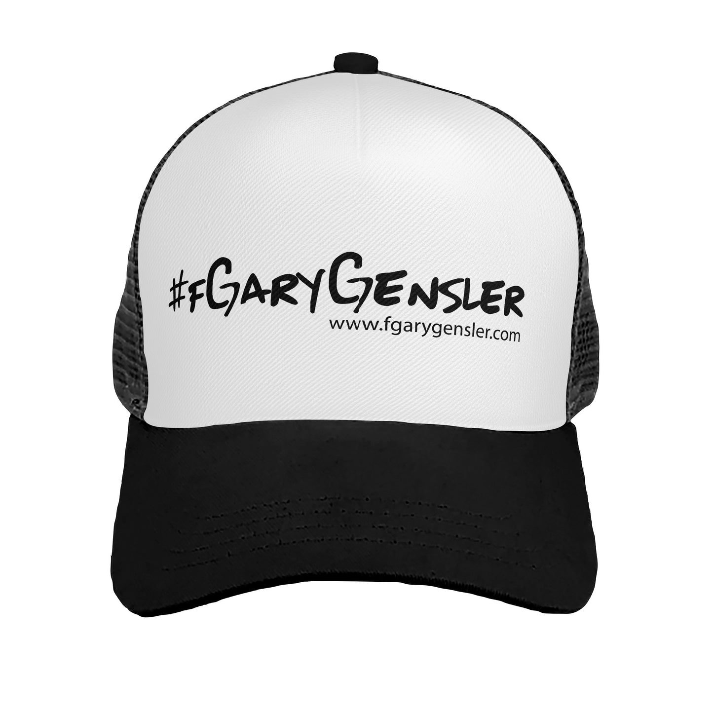 #fGaryGensler HW Black on White Panel Trucker Hat