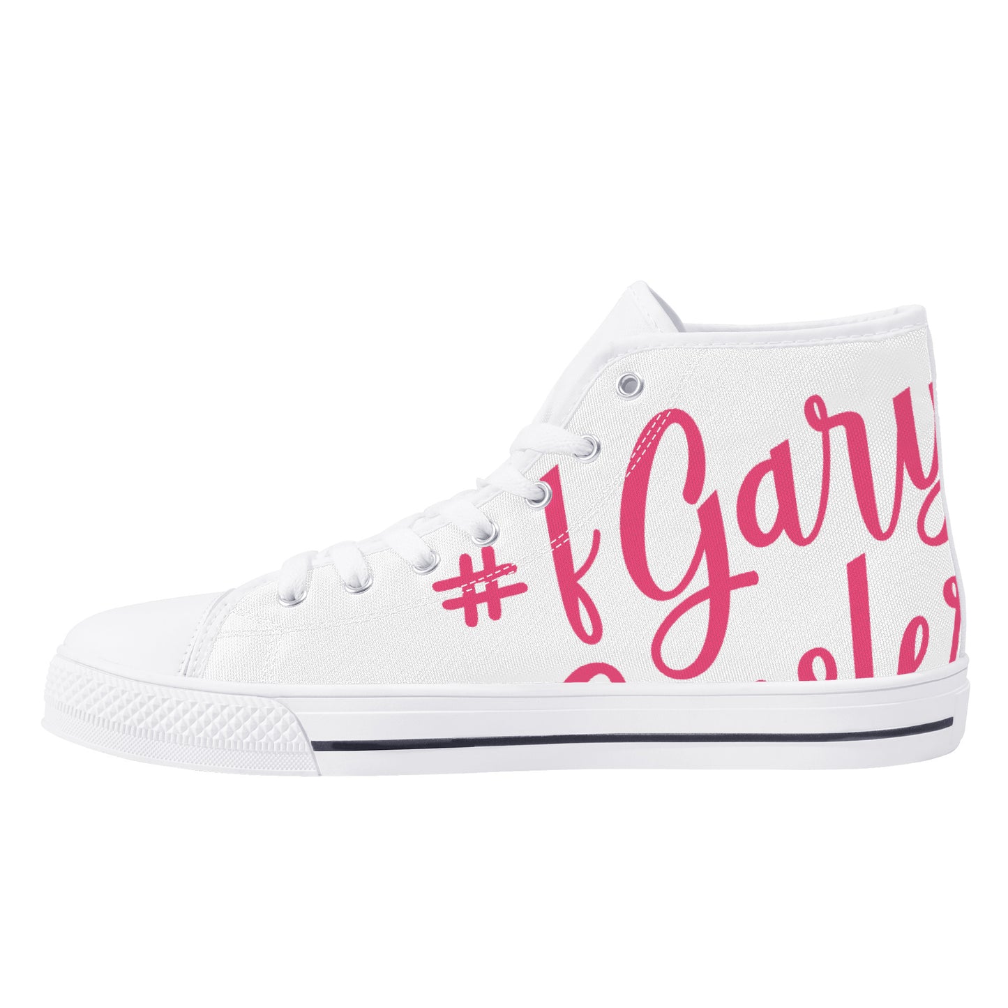 #fGaryGensler SC Pink on High-Top Canvas Shoes - White