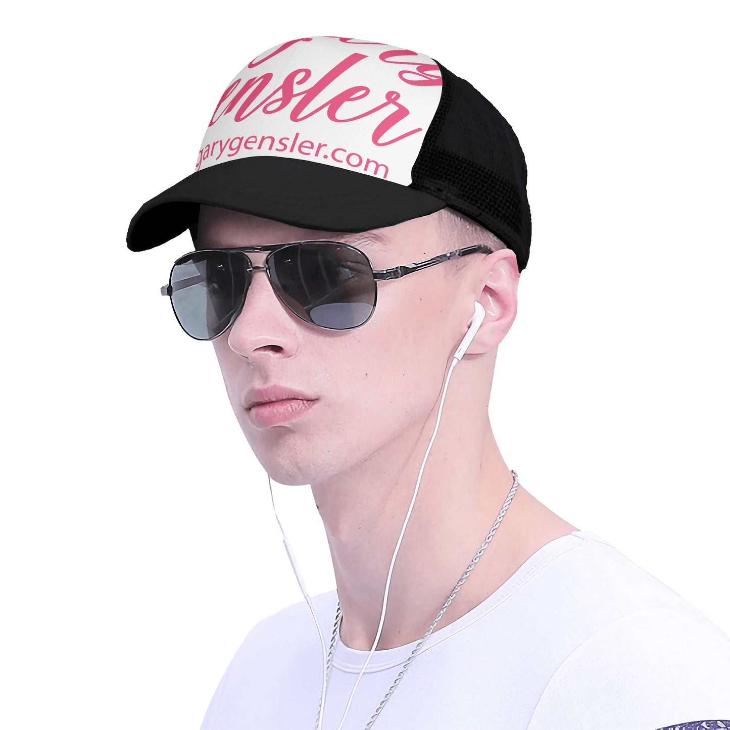 #fGaryGensler SC Pink on White Panel Trucker Hat