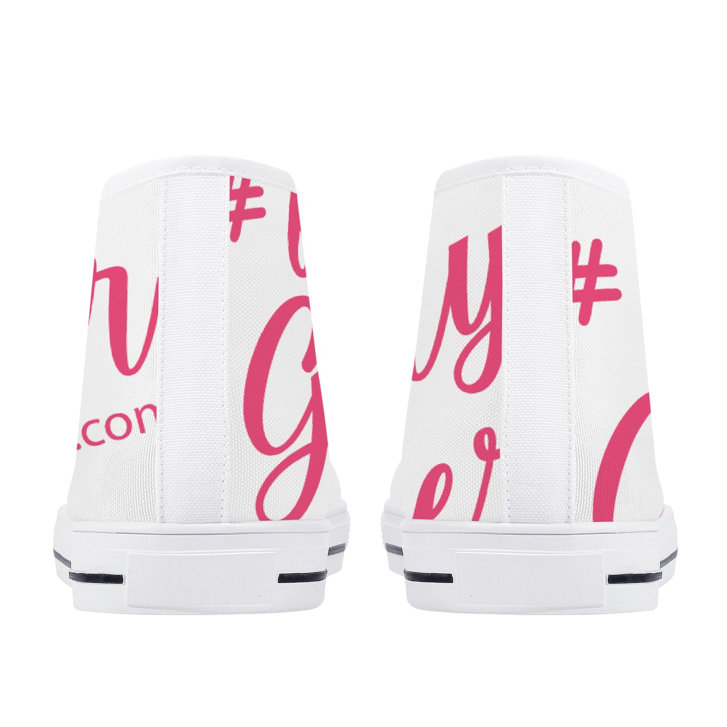 #fGaryGensler SC Pink on High-Top Canvas Shoes - White