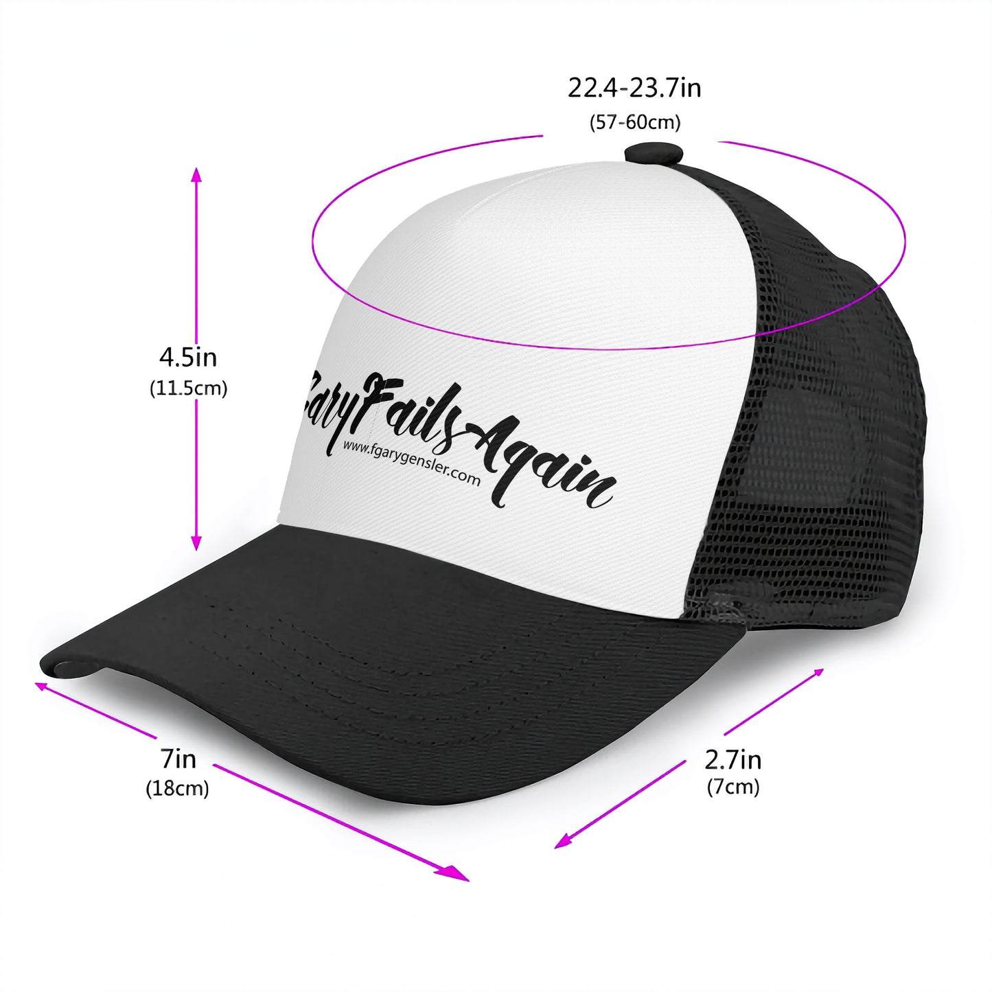 #GaryFailsAgain SC Black on White Trucker Hat