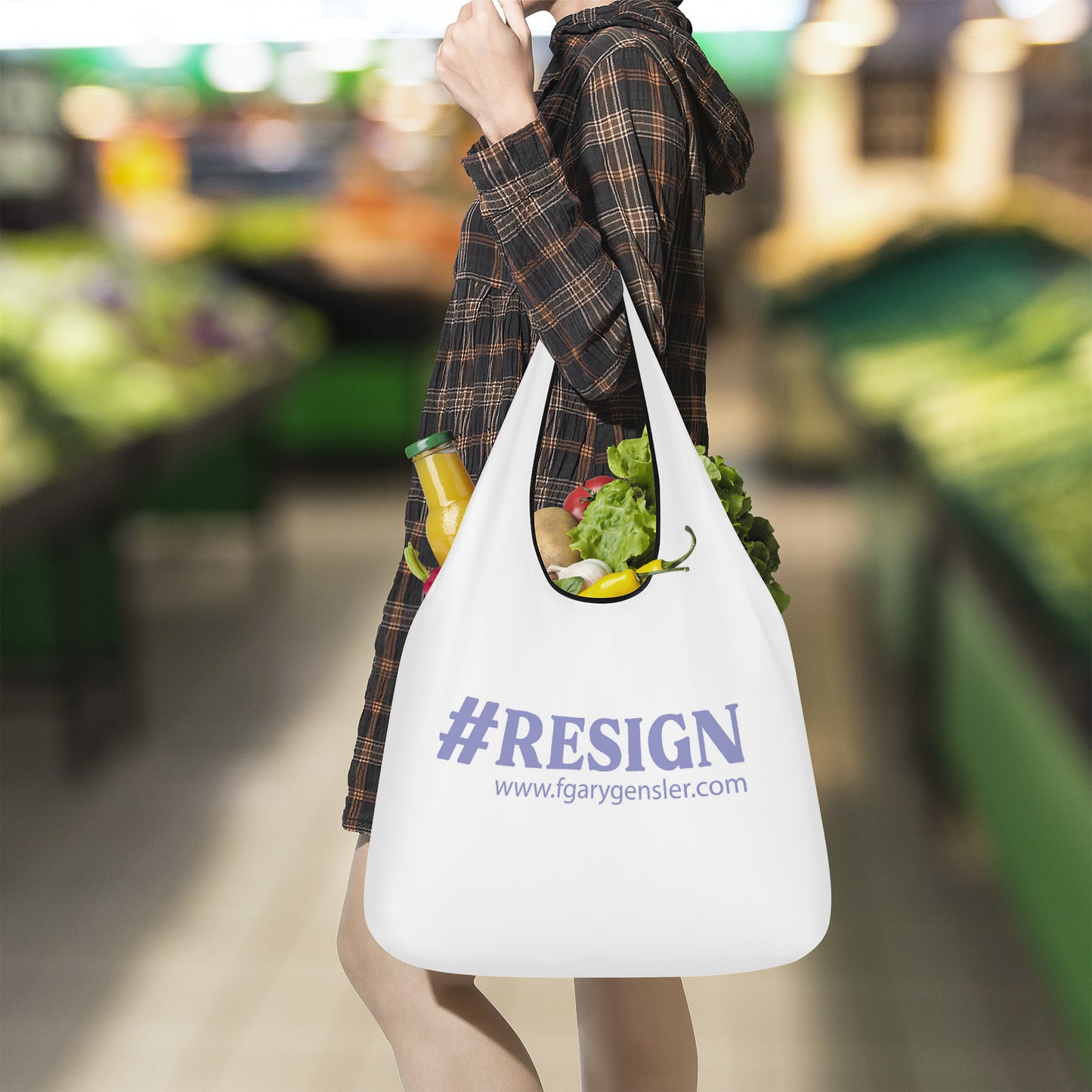 #RESIGN  Purple Grocery Bags