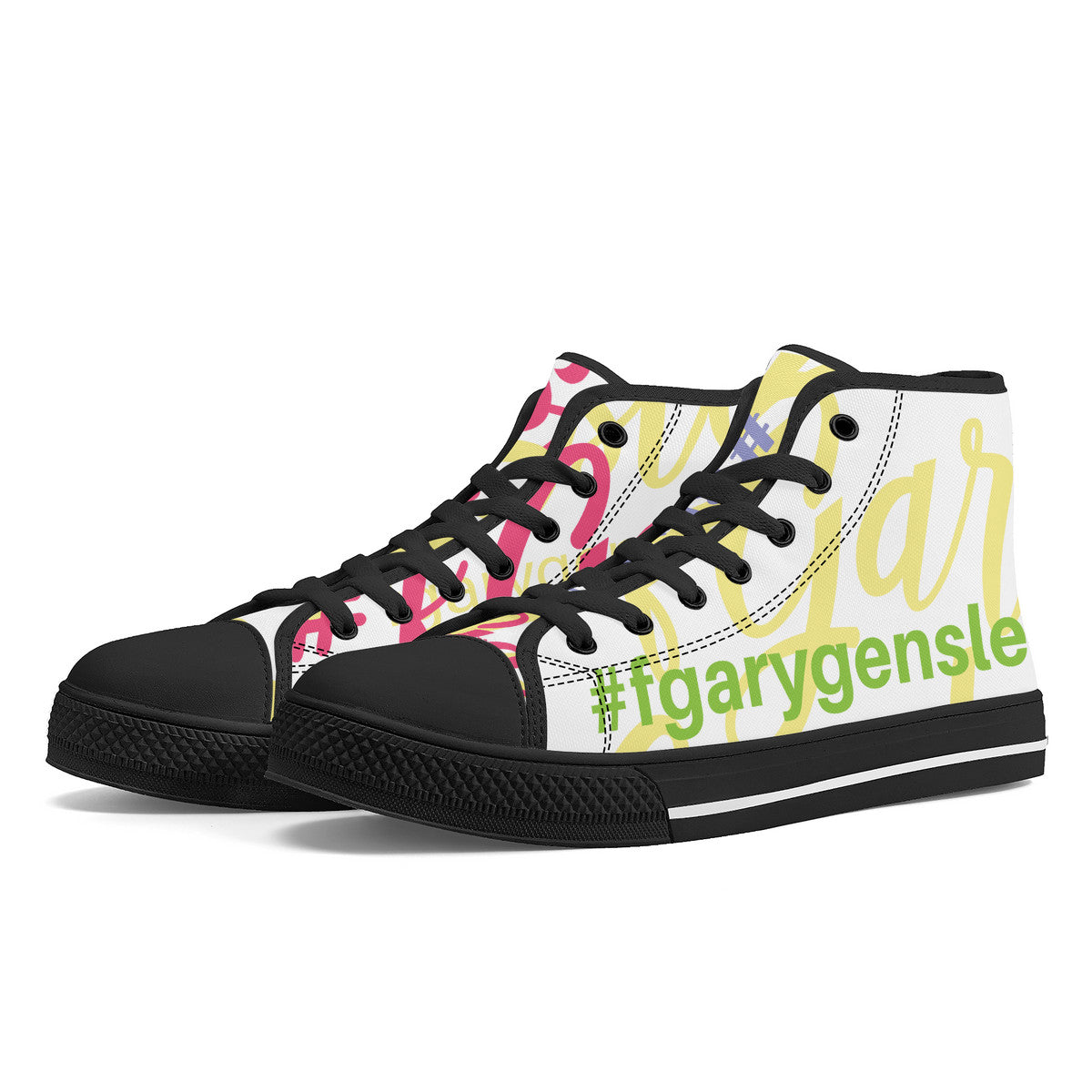 Gary Gensler Hashtags High-top Canvas Black Trim Shoe