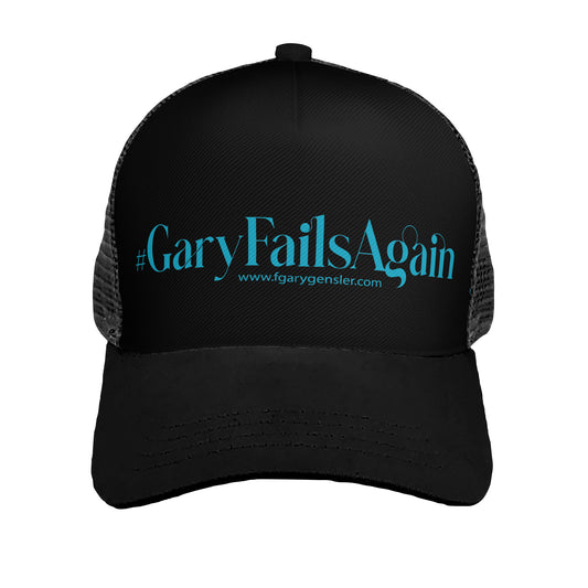 #GaryFailsAgain S Blue on Black Trucker Hat