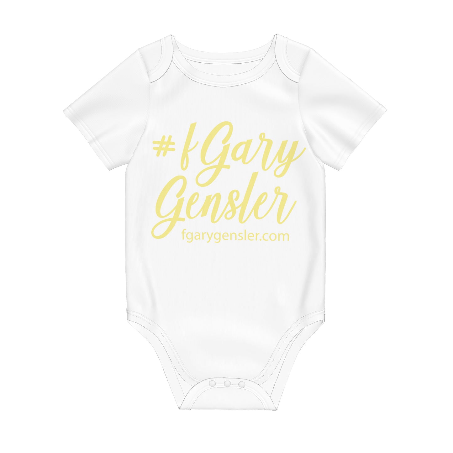 #fGaryGensler SC Yellow on White Short Sleeve Baby One-Piece